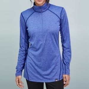 REI Co-op Lightweight Base Layer Half-Zip Top Blue Peri Heather Small